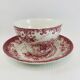Breakfast Cup and Saucer Coaching Scenes Red by Johnson Bros