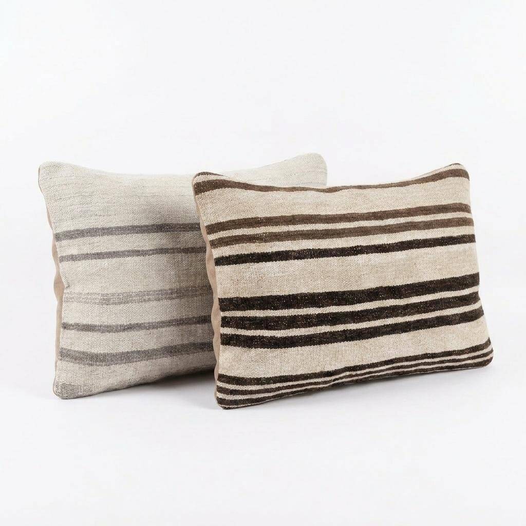 Set of 2 vintage kilim cushion covers 41x61 cm