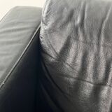 Robin Day armchair for habitat in black leather, wood and chrome