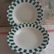 Suite de 5 plates Digoin checkerboard pattern