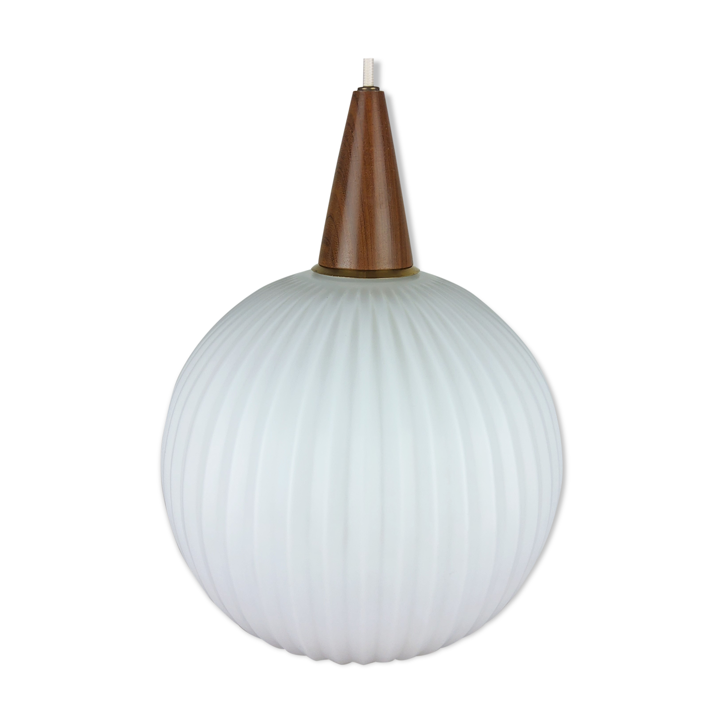 Scandinavian suspension opaline teak 1960