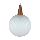 Scandinavian suspension opaline teak 1960