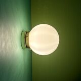 Vintage wall or ceiling light globe in white opaline.