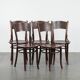 Set of five vintage wooden Cosmos bistro design chairs with stunning detail