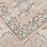 Pale Red & Pink Turkish Vintage Rug, Large Handmade Wool Rug, 216x335Cm