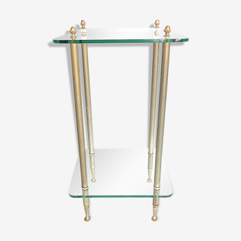 Table d'appoint en verre et laiton