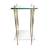 Side table in glass and brass