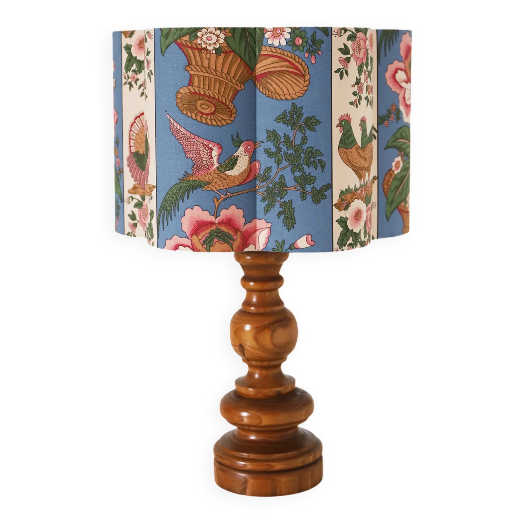 Handcrafted table lamp "Garden of Yesteryear" – Vintage turned wood from the 1970s