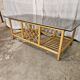Rattan coffee table with smoked glass top 1970