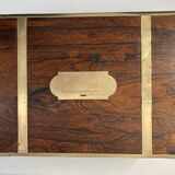 Old travel box solid mahogany writing board and nineteenth century brass