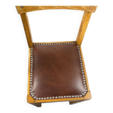 Wooden and leather chairs
