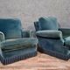 Paire de fauteuils crapaud + pouf :jean prevost des années 70