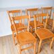 Set of 6 luterma blond wood bistro chairs 1950