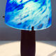 Vintage mushroom lamp in Klein blue marmorean glass paste