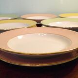 Prestige plates by Lamandinoise, 1950s, 3 colours, Set of 12