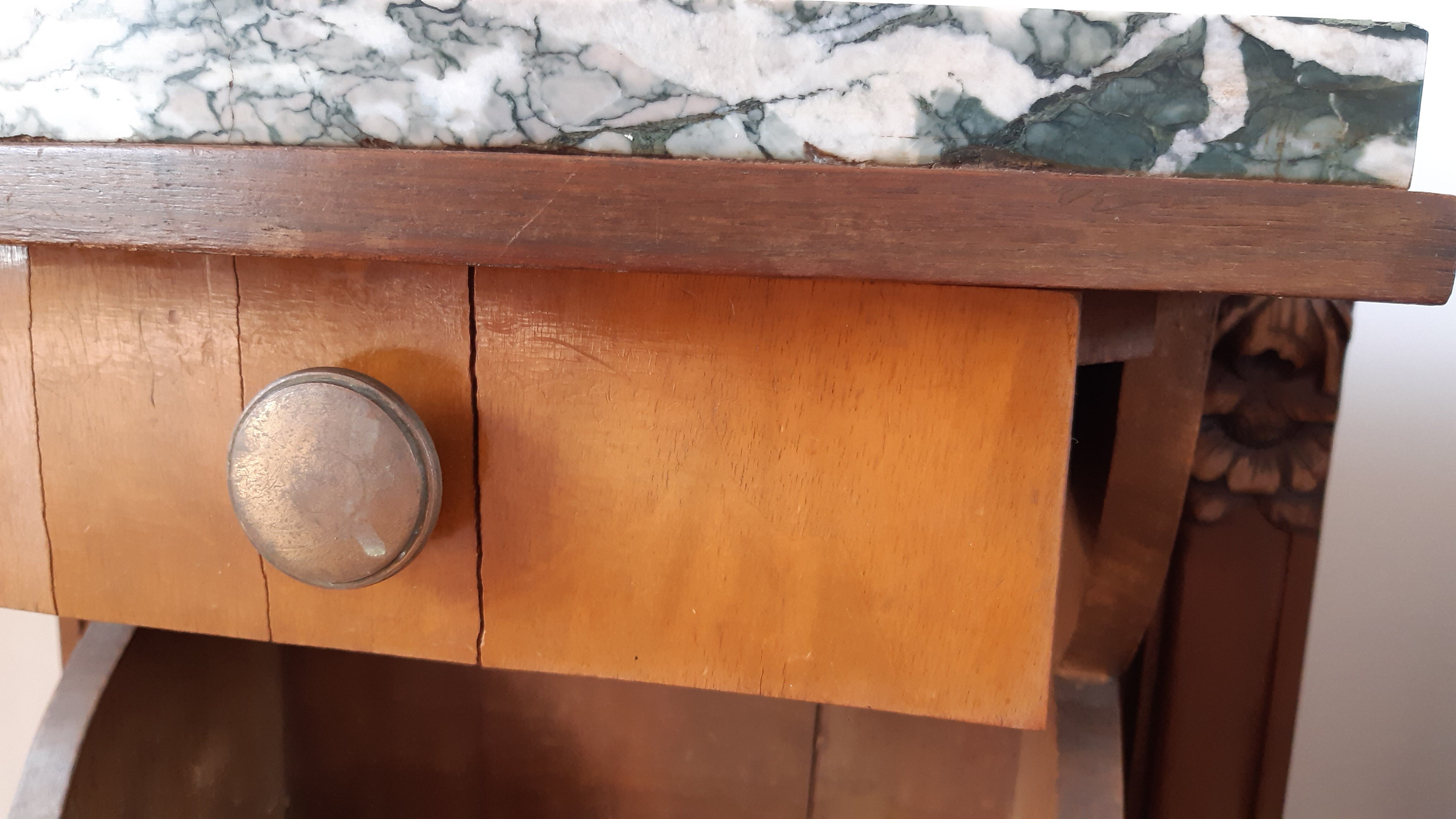 Duo of bedside tables in beech wood art deco 30s