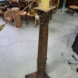 Large 18th century wooden column floor lamp