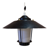 Suspension scandinave en métal et opaline 1950