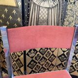 Suite of 4 velvet and chrome chairs 1970