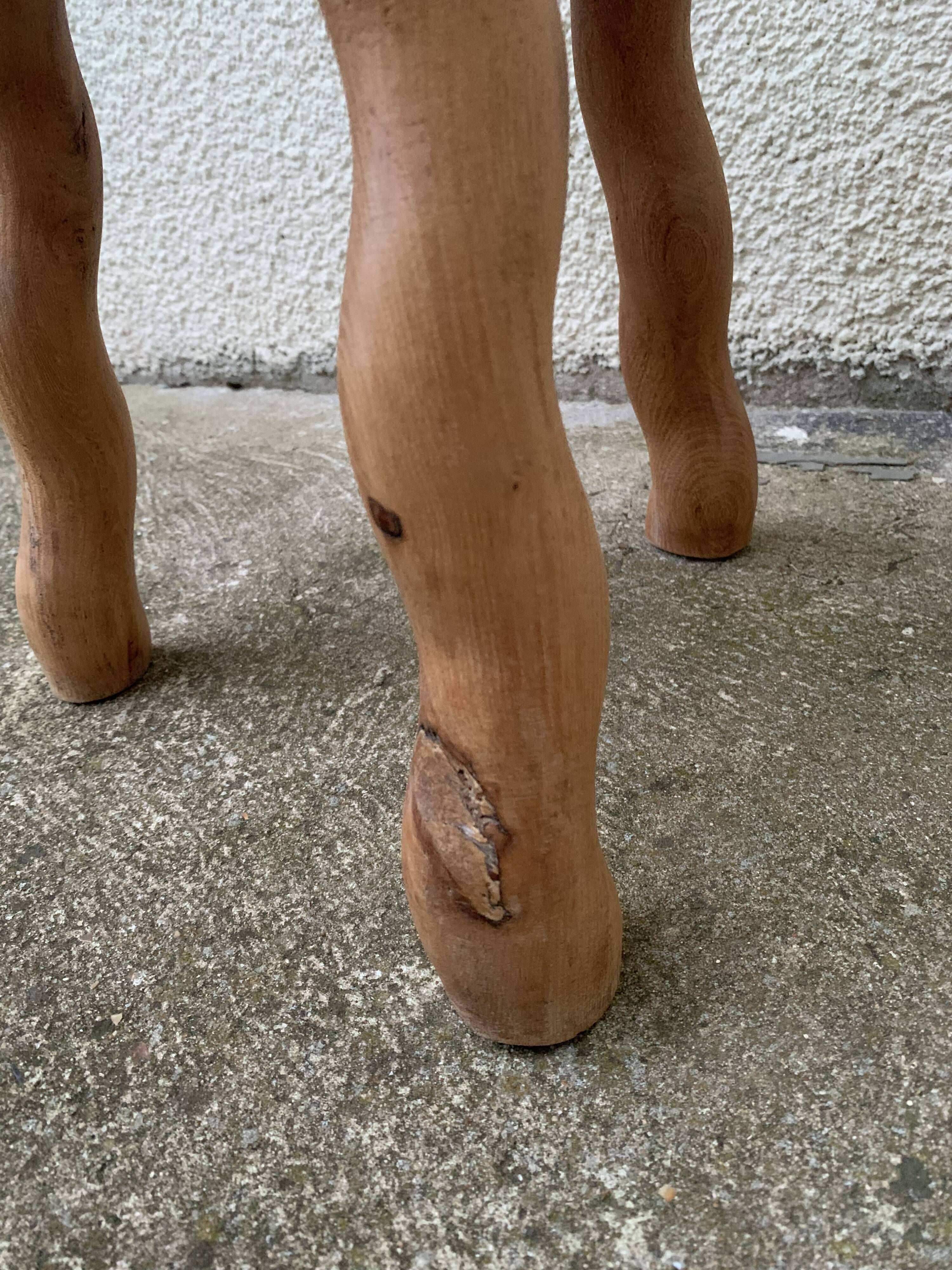 Vintage turned leg tripod stool 1960