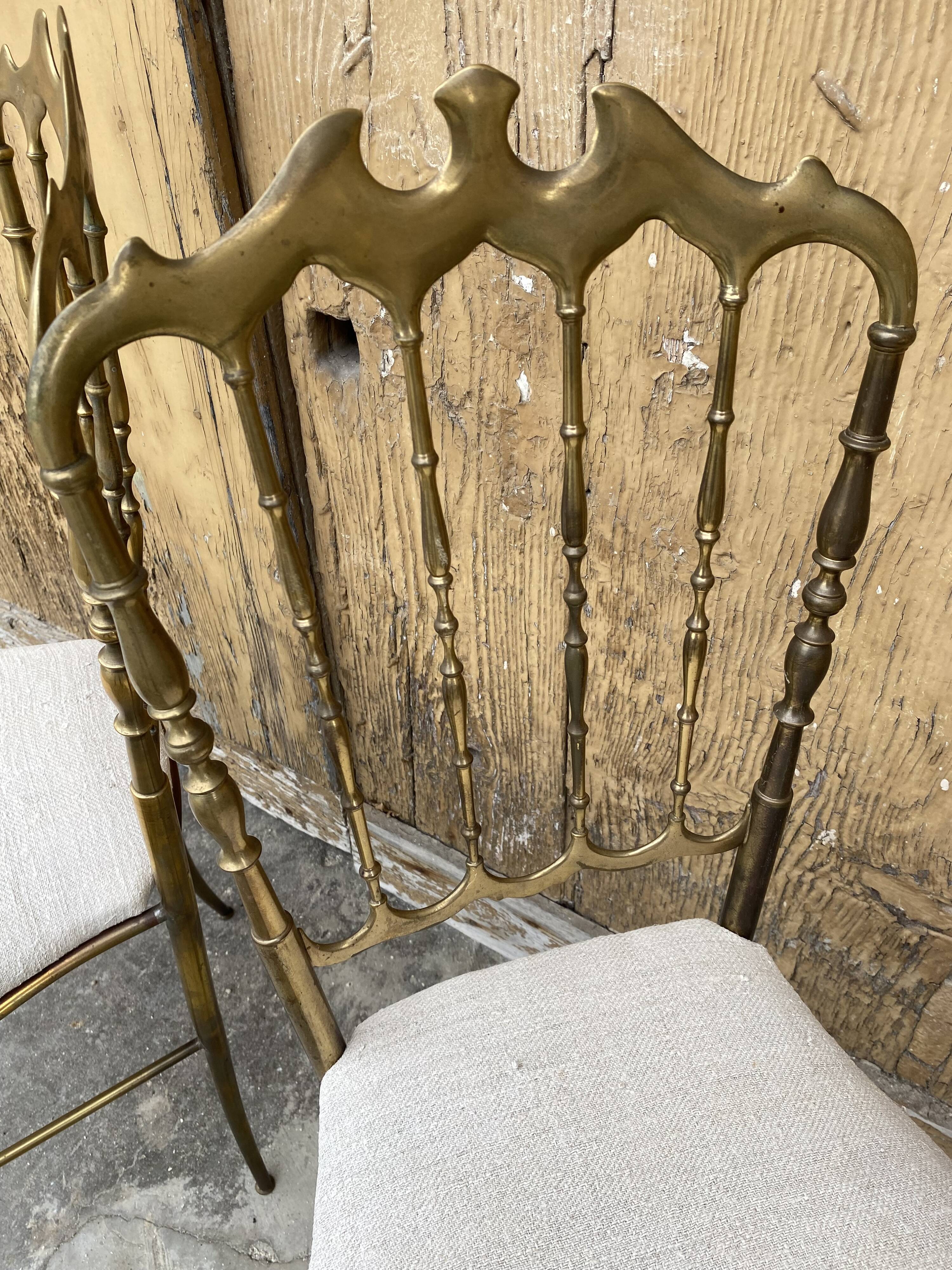 Designer brass chairs