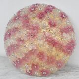 Amazing Pink and Gold Large Size Murano Ceiling Light Flower by Seguso