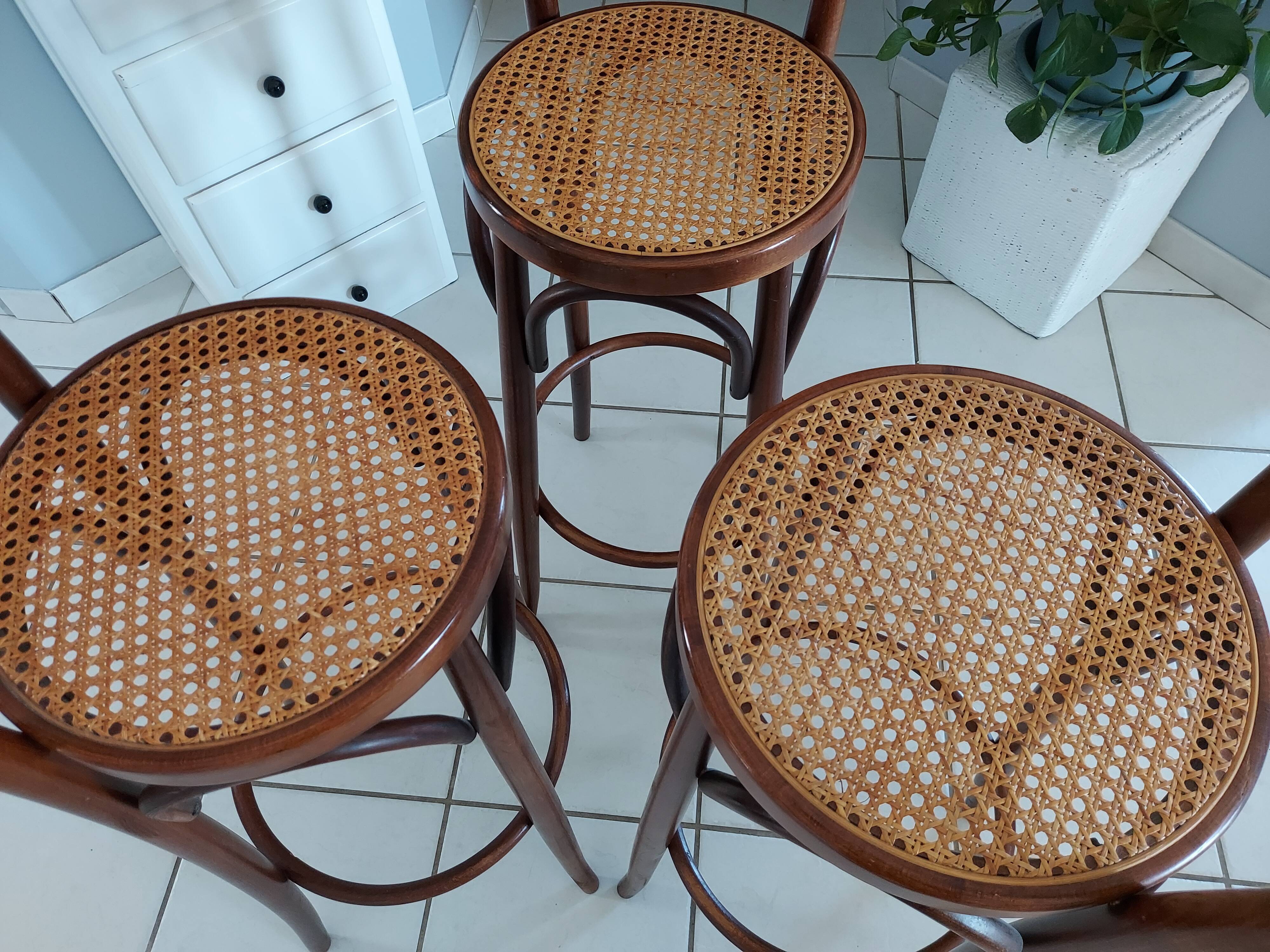 Lot 3 stools of Bar Bistrot vintage 1970s