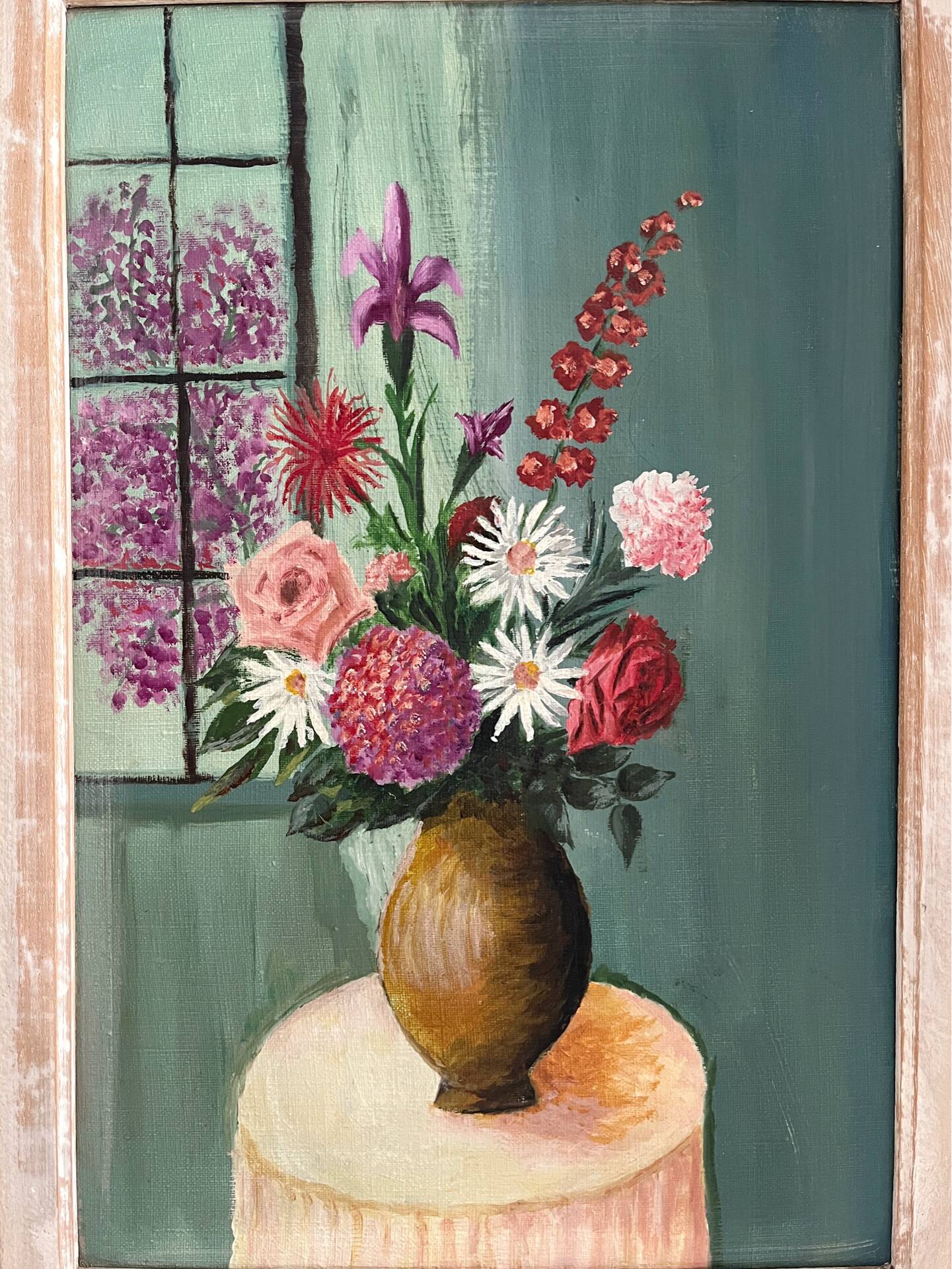 Tableau peinture sur toile bouquet de fleurs