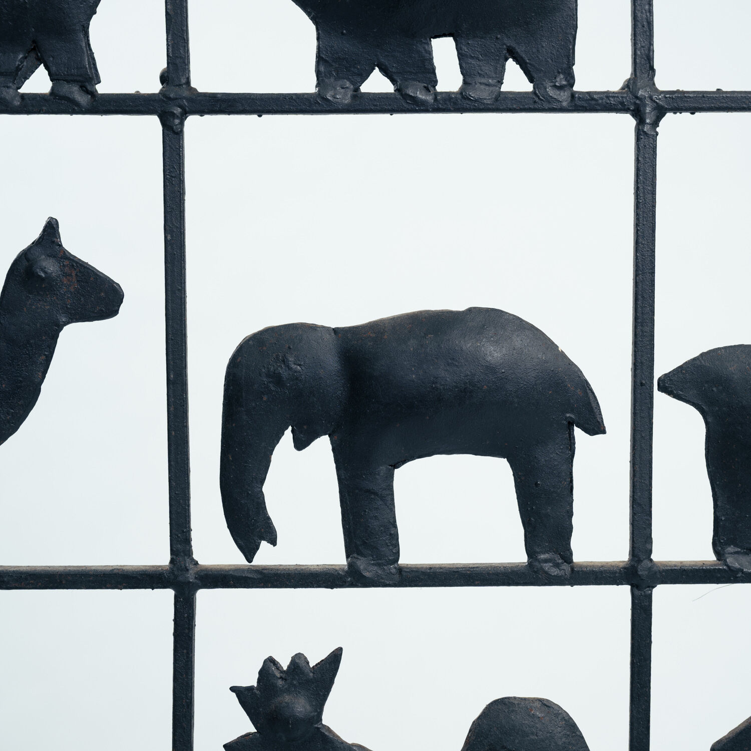 (aft) Atelier des Marolles Touret screen roomdivider wrought iron animals