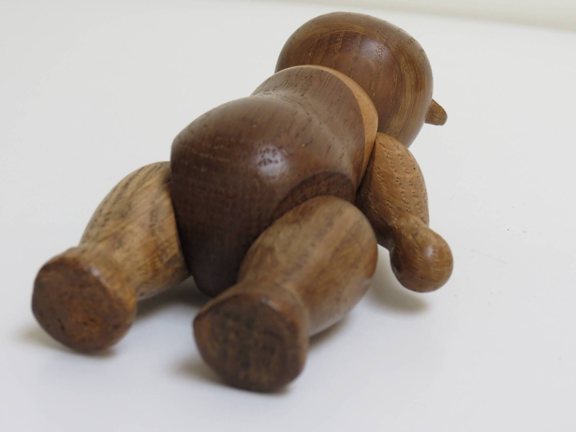 Set of 3 1960s Kay Bojesen Vintage Wooden Toy Monkey Elephant Bear Danish