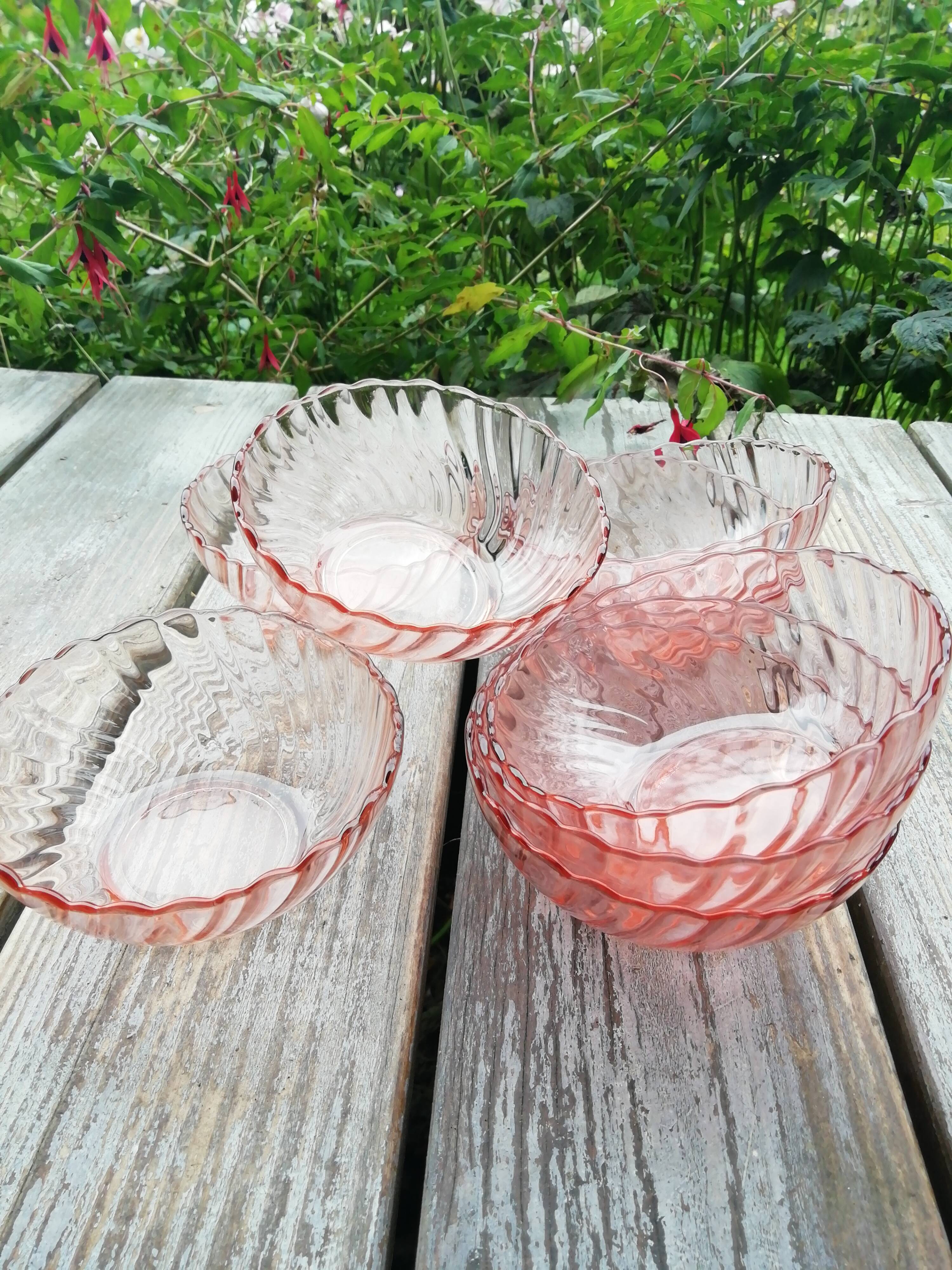 Rosaline pink glass cups