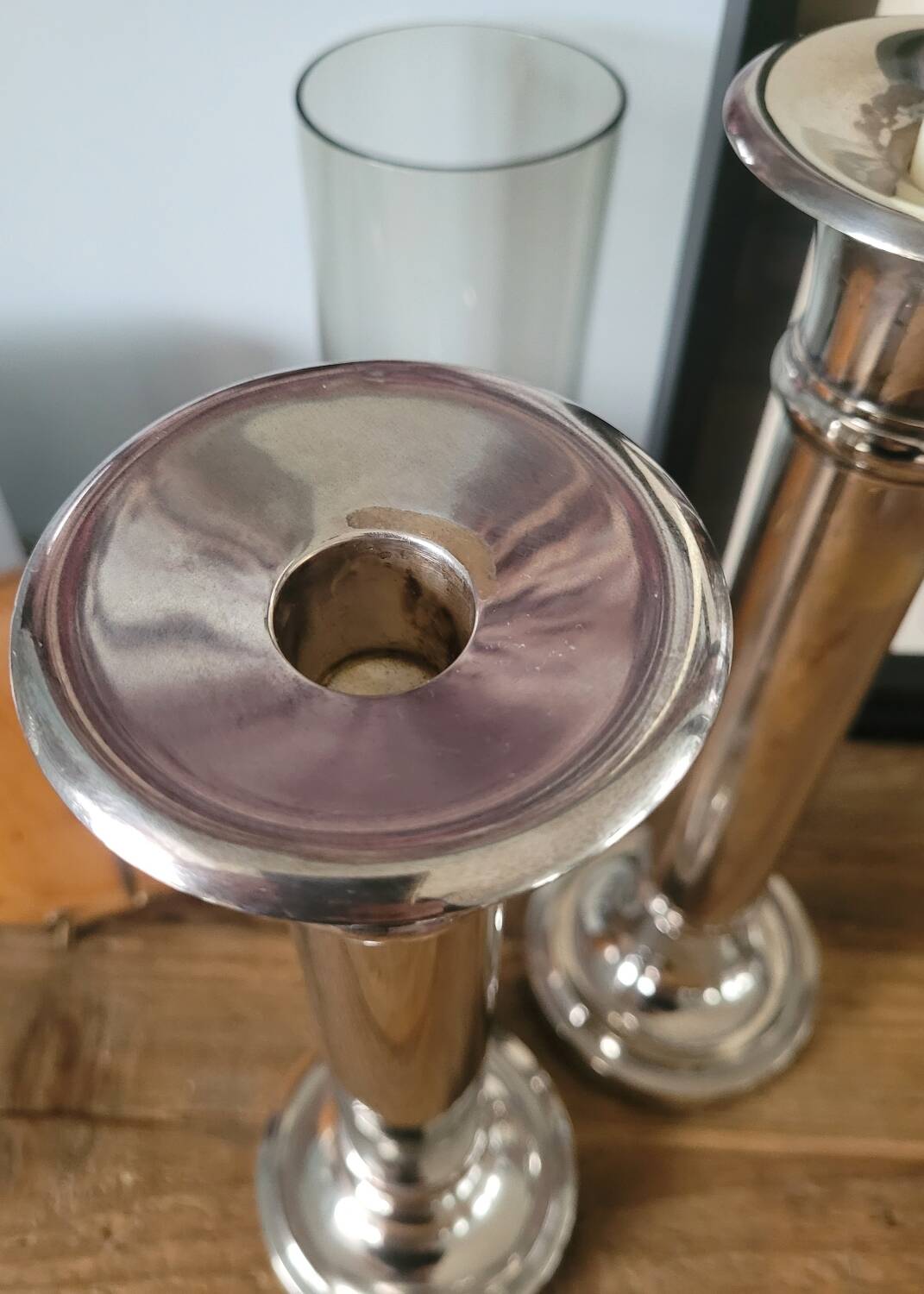 Pair of silver candlesticks