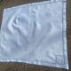 6 cotton and linen napkins, pastel blue, embroidered, OG monograms,