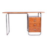Bauhaus Beech Writing Desk Made in 1930s by Robert Slezak, Czechia, Restored
