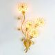 Pair of Extra Large Mid Century Gilt Brass & Crystal Flower Shape Wall Lights from Palwa, Germany