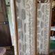 Wooden and fabric screen from the 60s