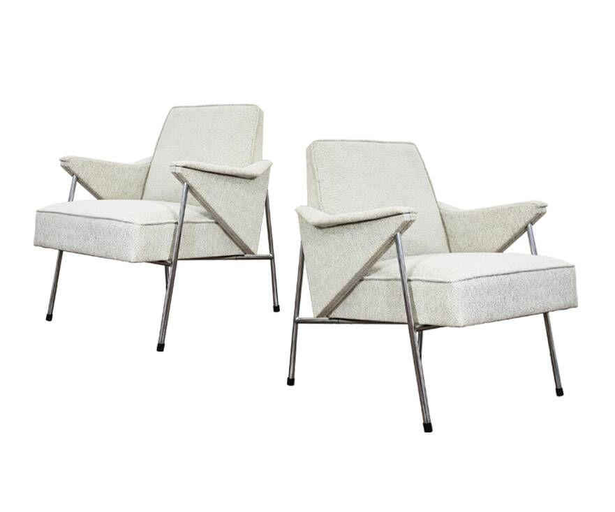 Vintage metal armchairs “Bat” by Wchód Zadziele, Poland, 1960s