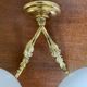 Paire d’appliques laiton et opaline vintage