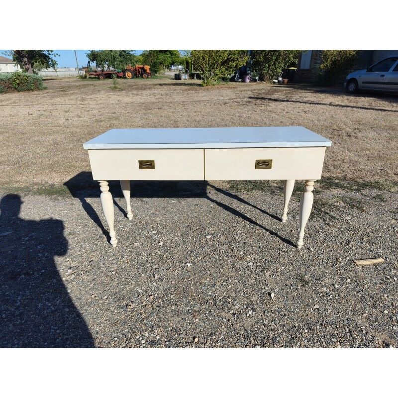 Console vintage bois et formica