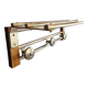 Coat rack, oak, vintage aluminum