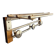 Coat rack, oak, vintage aluminum
