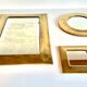 Trio de miroirs en laiton vintage