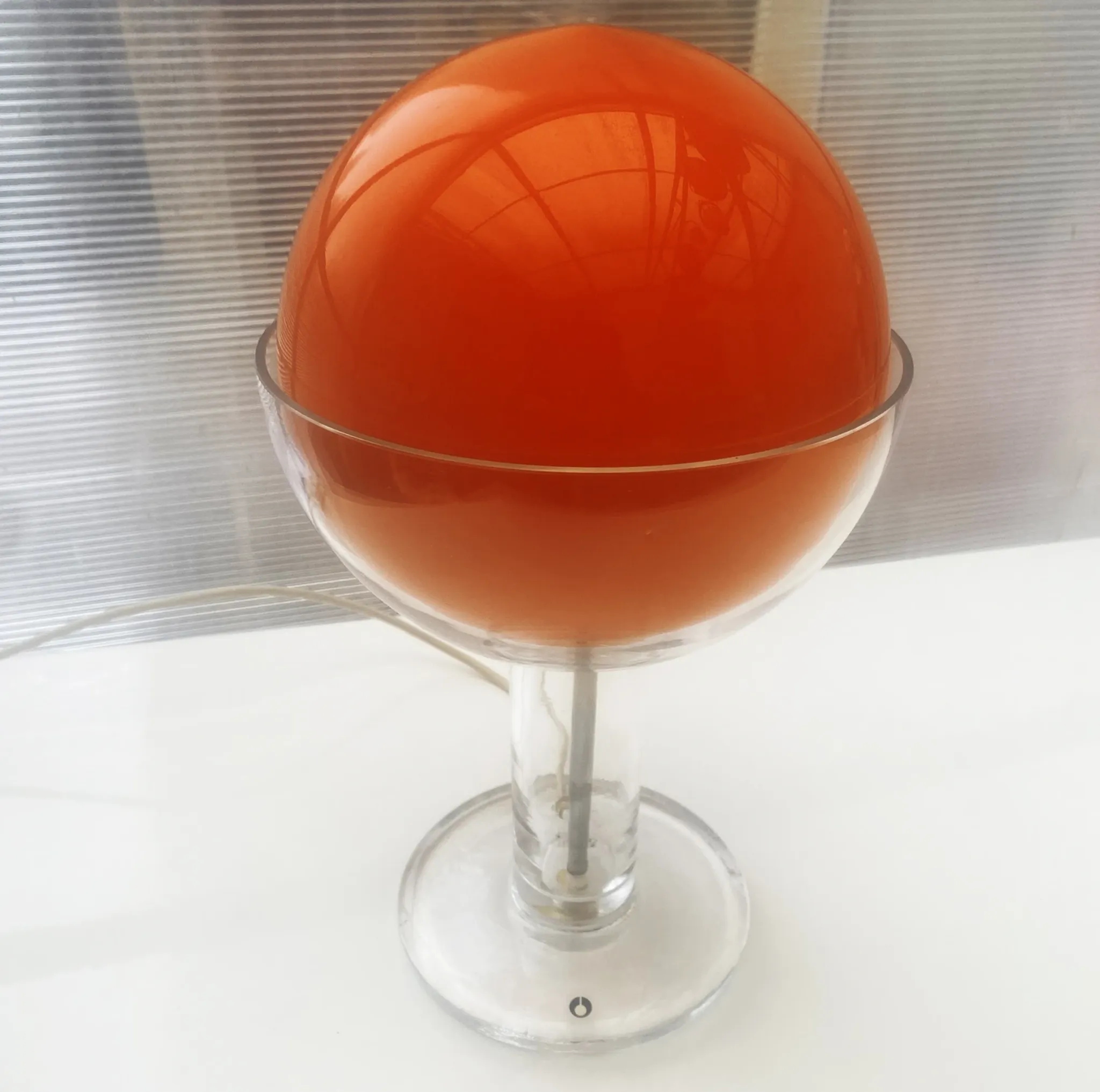 Rare glass art lamp by Eva Englund for Pukeberg from the 1970s.