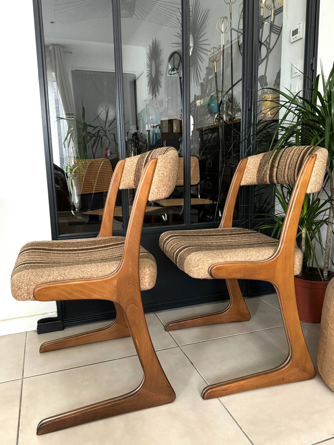 Pair of vintage Baumann Kangaroo chairs