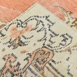 4x7 Peach & Beige Oriental Turkish Vintage Rug, 134x220Cm