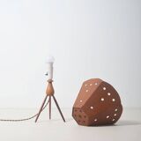 Lampe de table trépied danoise en teck, années 1960