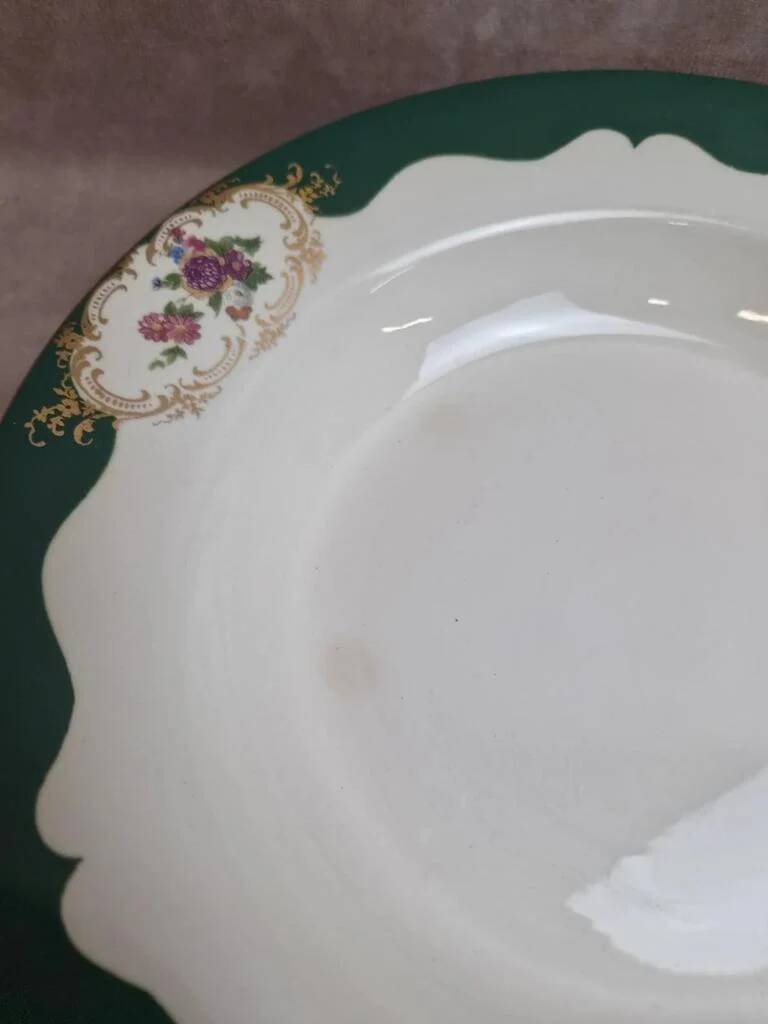 Set of 7 deep plates Digoin Sarreguemines Champagne – Opaque porcelain – Vintage ironstone