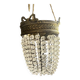 Lustre montgolfière Louis XVI – Bronze doré & pampilles – Époque 1900