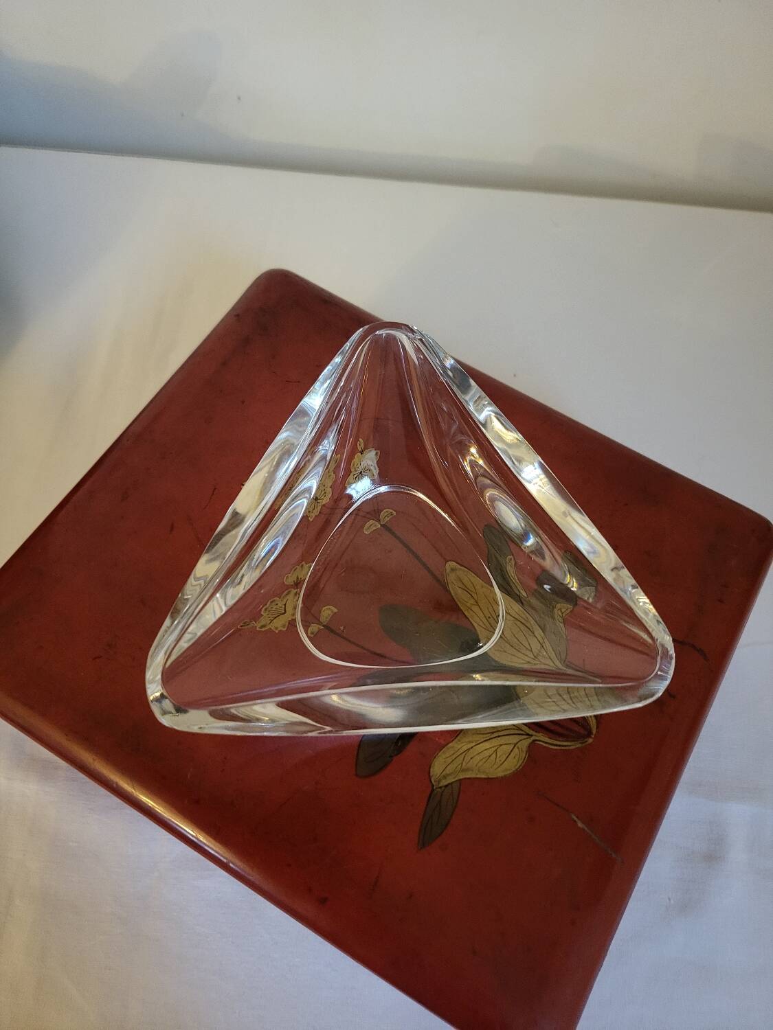 Val St Lambert Crystal Pocket Ashtray