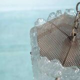 Orrefors Vintage Glass Suspension, Space Age lamp by Fagerlund